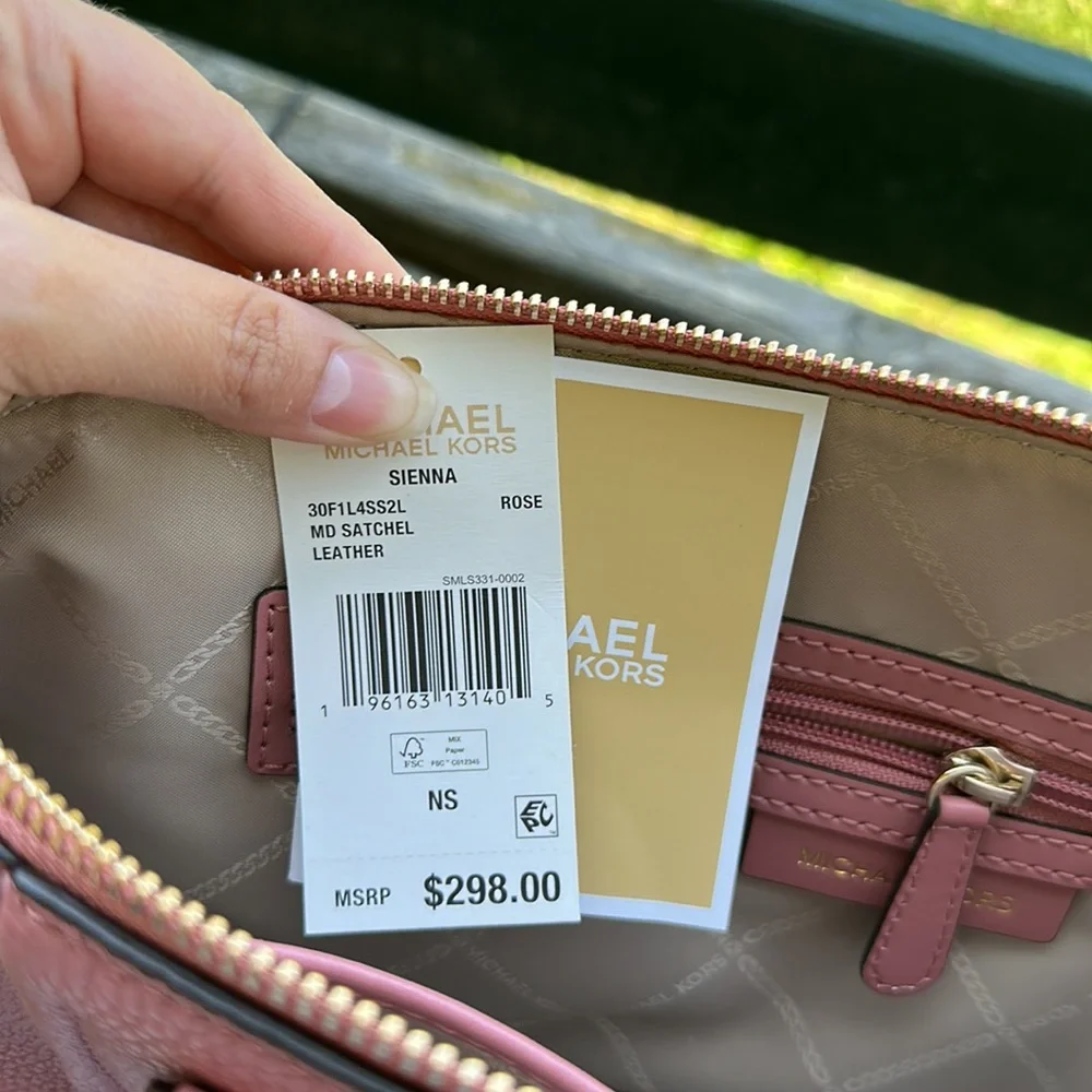 New with tags Michael Kors medium Sienna leather satchel in color Rose. - Picture 6 of 6